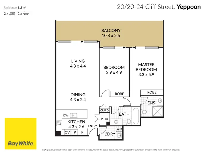 Floorplan of Homely apartment listing, 20/20-24 Cliff Street, Yeppoon QLD 4703