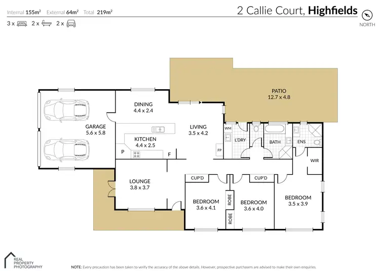 Floorplan of Homely house listing, 2 Callie Court, Highfields QLD 4352