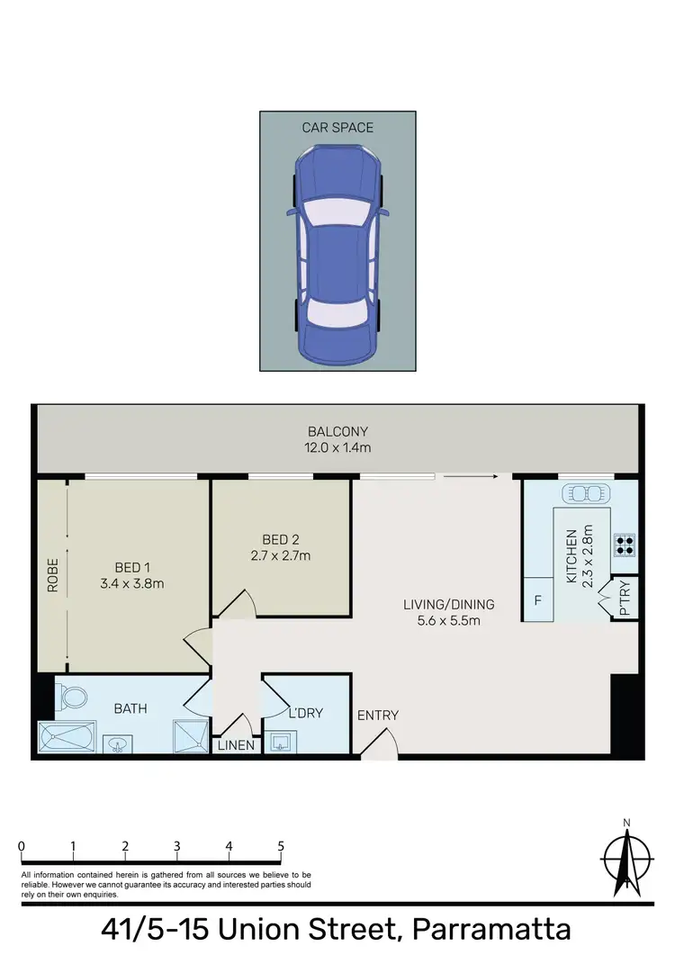 Floorplan of Homely unit listing, 41/5-15 Union Street, Parramatta NSW 2150