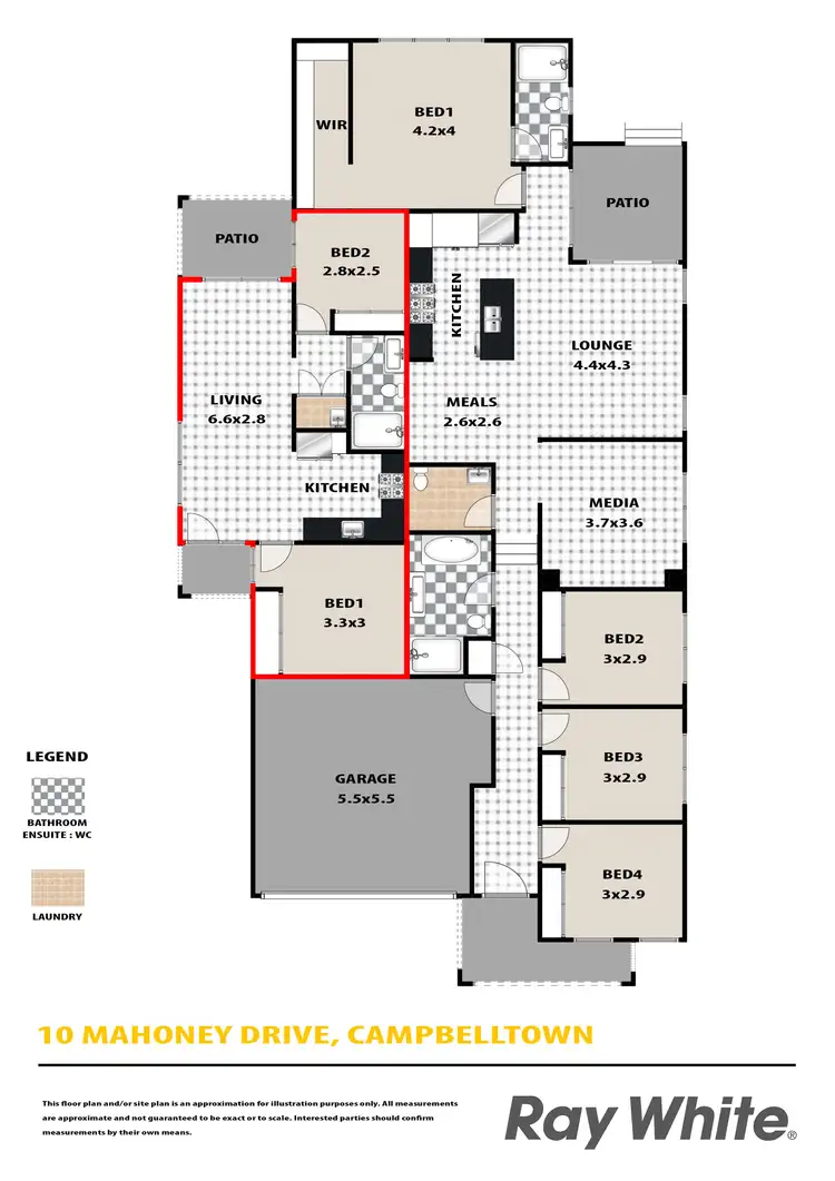 Floorplan of Homely house listing, 10 & 10a Mahoney Drive, Campbelltown NSW 2560