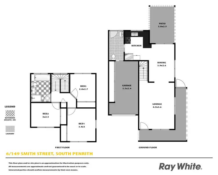 Floorplan of Homely townhouse listing, 6/1-3 Penrose Crescent, South Penrith NSW 2750