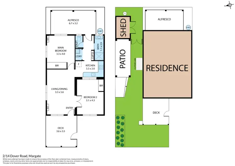 Floorplan of Homely unit listing, 2/14 Dover Road, Margate QLD 4019