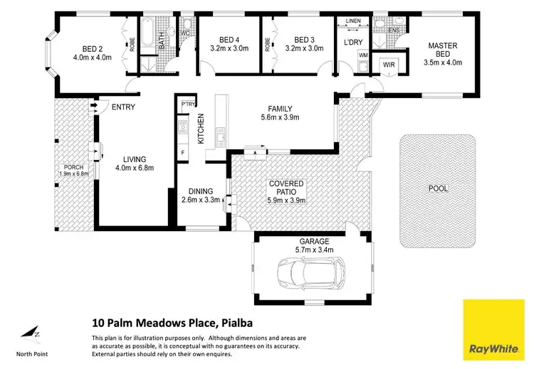Floorplan of Homely house listing, 10 Palm Meadows Place, Pialba QLD 4655