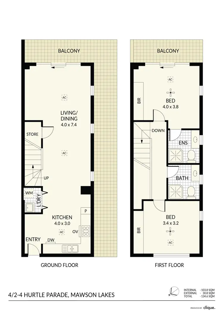 Floorplan of Homely townhouse listing, 4/2-4 Hurtle Parade, Mawson Lakes SA 5095