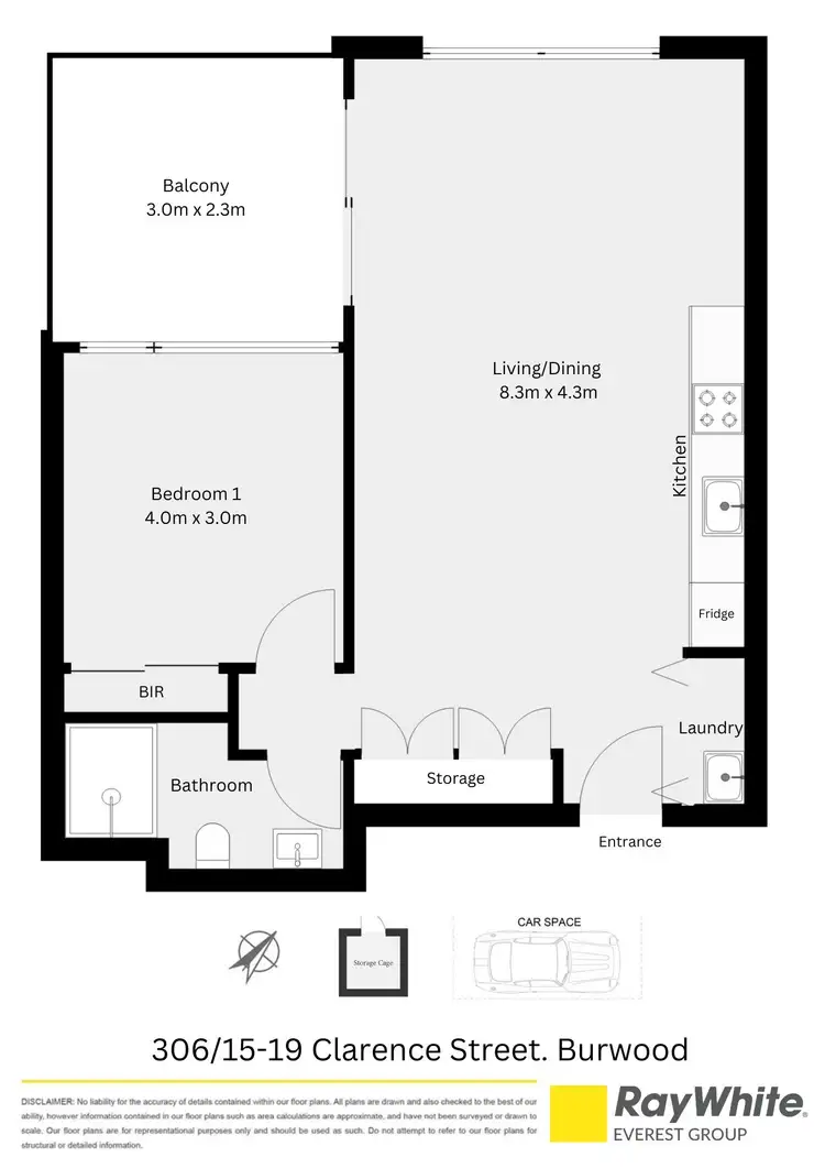 Floorplan of Homely apartment listing, 306/15-19 Clarence Street, Burwood NSW 2134