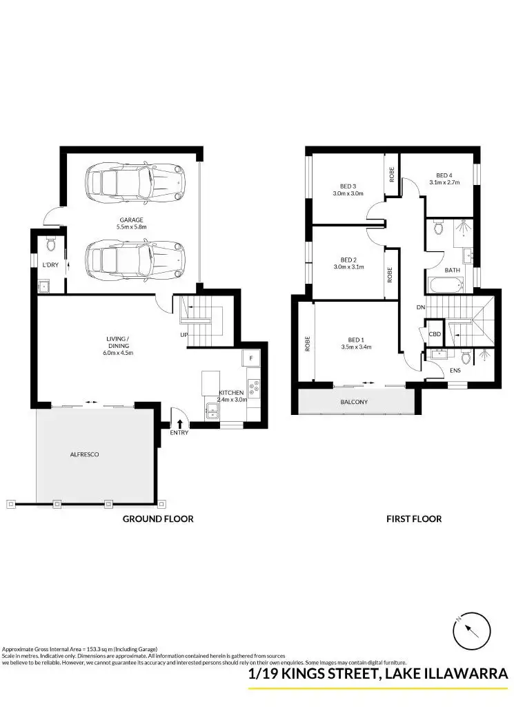 Floorplan of Homely house listing, 1 & 2/19 King Street, Lake Illawarra NSW 2528