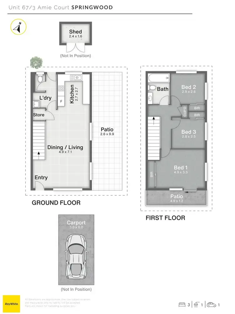 Floorplan of Homely townhouse listing, 67/3 Amie Court, Springwood QLD 4127