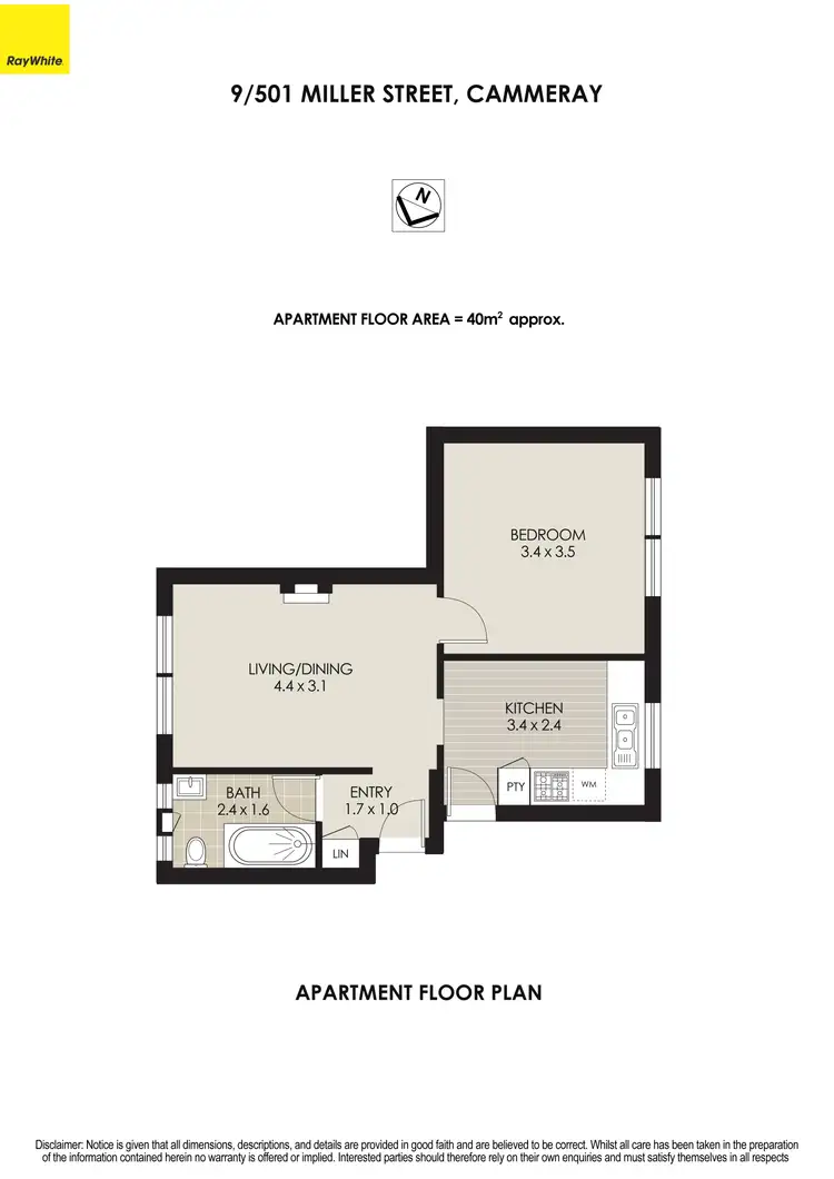Floorplan of Homely apartment listing, 9/501 Miller Street, Cammeray NSW 2062