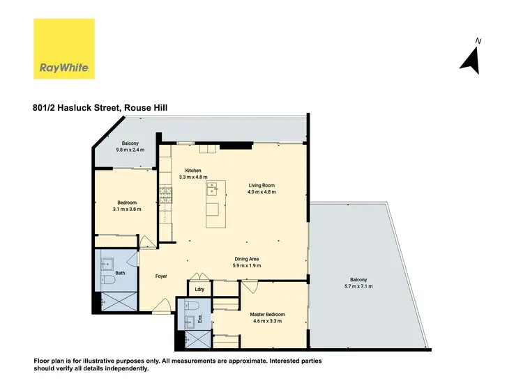 Floorplan of Homely apartment listing, 801/2 Hasluck Street, Rouse Hill NSW 2155