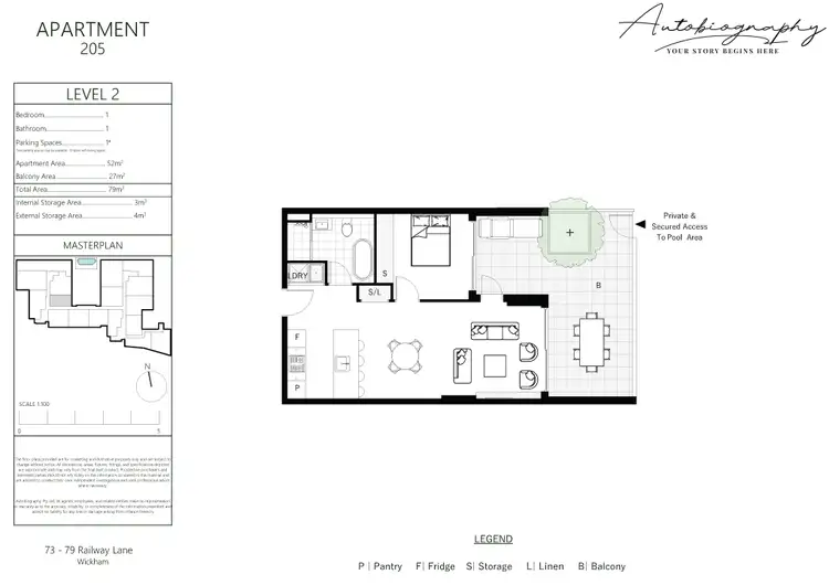 Floorplan of Homely apartment listing, 405/73-79 Railway Lane, Wickham NSW 2293