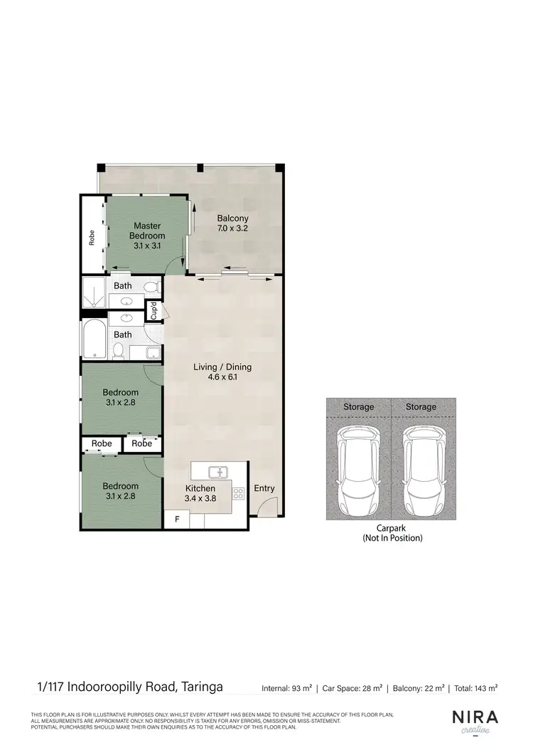 Floorplan of Homely apartment listing, 1/117 Indooroopilly Road, Taringa QLD 4068