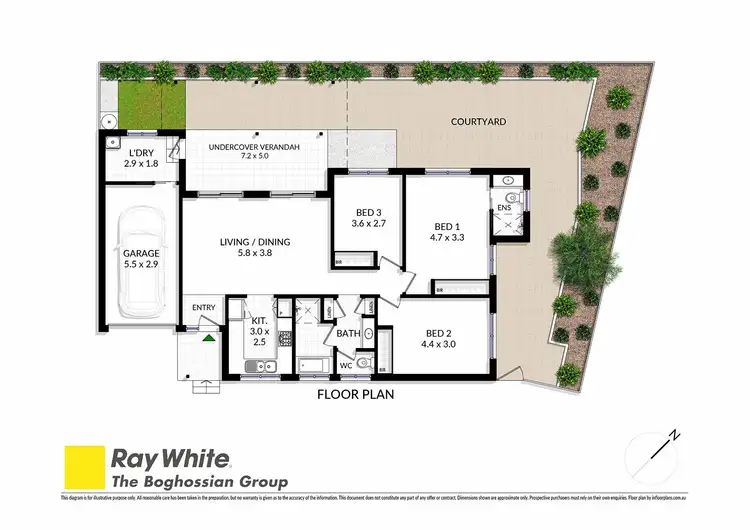 Floorplan of Homely villa listing, 1/65A Melvin Street, Beverly Hills NSW 2209