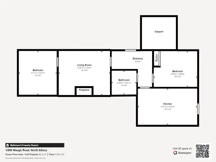 Floorplan of Homely unit listing, 1/986 Waugh Road, North Albury NSW 2640