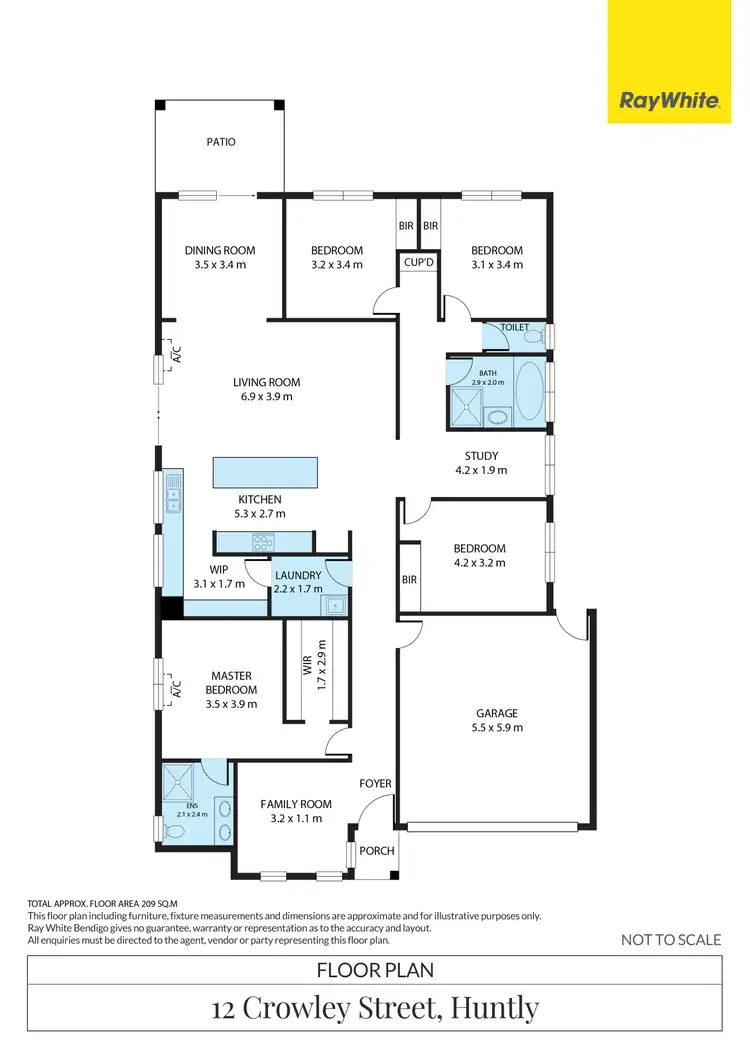 Floorplan of Homely house listing, 12 Crowley Street, Huntly VIC 3551