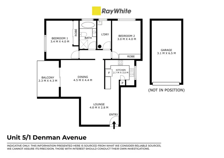 Floorplan of Homely unit listing, 5/1 Denman Avenue, Wiley Park NSW 2195
