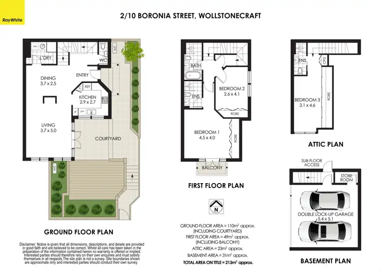 Floorplan of Homely townhouse listing, 2/10 Boronia Street, Wollstonecraft NSW 2065
