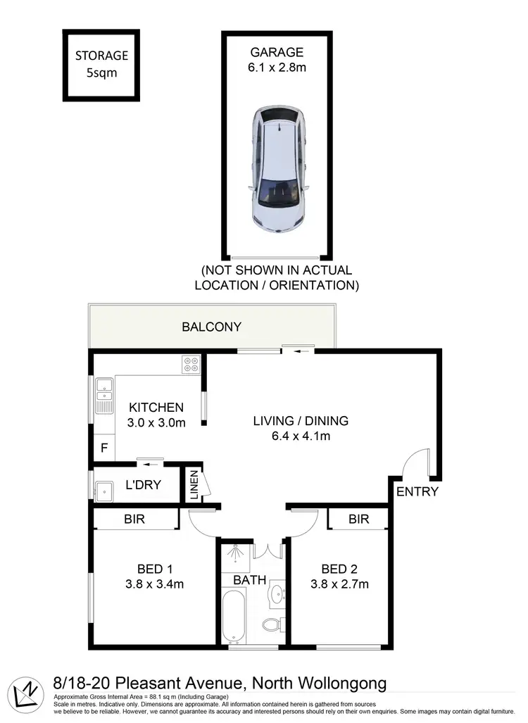 Floorplan of Homely unit listing, 8/18-20 Pleasant Avenue, North Wollongong NSW 2500