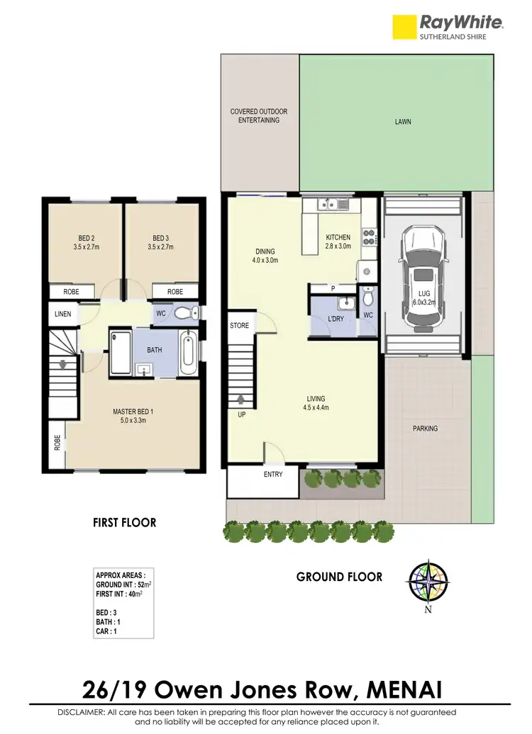Floorplan of Homely townhouse listing, 26/19 Owen Jones Row, Menai NSW 2234