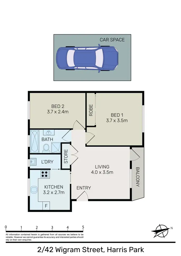 Floorplan of Homely unit listing, 2/42 Wigram Street, Harris Park NSW 2150