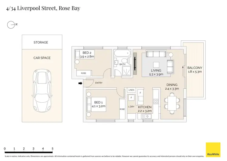 Floorplan of Homely apartment listing, 4/34 Liverpool Street, Rose Bay NSW 2029