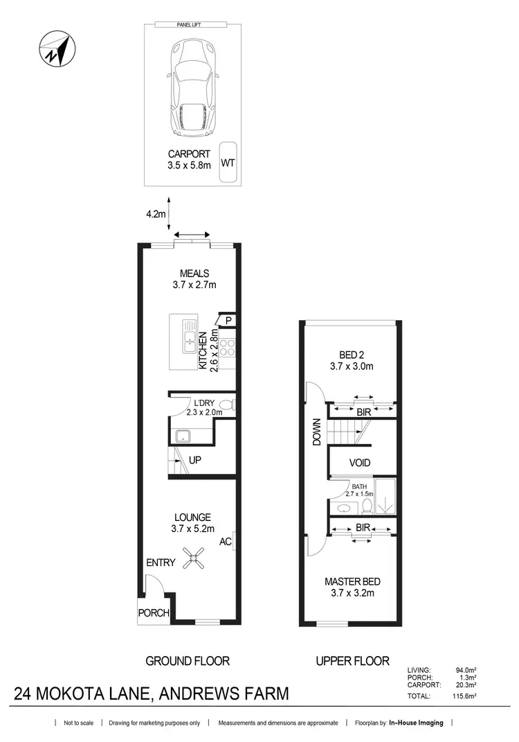 Floorplan of Homely townhouse listing, 24 Mokota Lane, Andrews Farm SA 5114