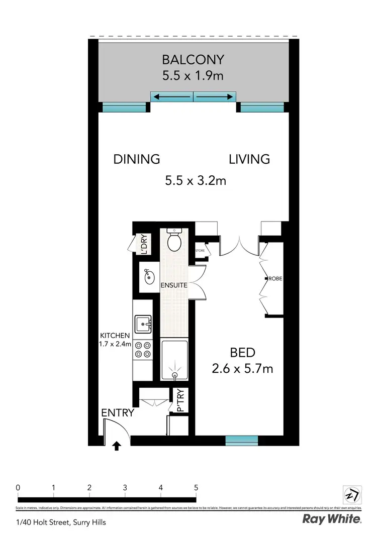 Floorplan of Homely apartment listing, 1/40 Holt Street, Surry Hills NSW 2010