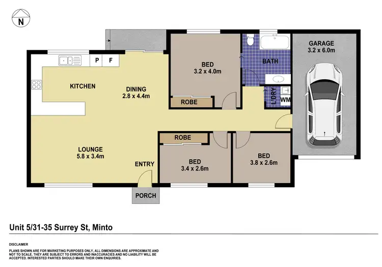Floorplan of Homely villa listing, 5/33-35 Surrey Street, Minto NSW 2566