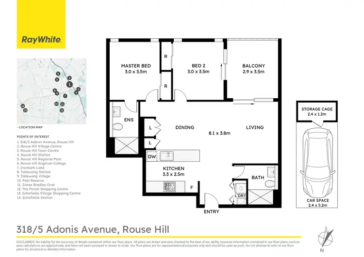 Floorplan of Homely apartment listing, 318/5 Adonis Avenue, Rouse Hill NSW 2155