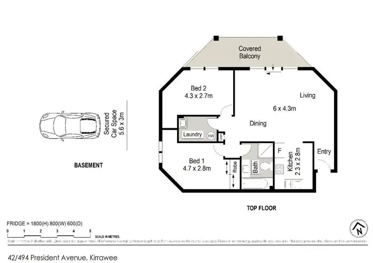 Floorplan of Homely unit listing, 42/494-496 President Avenue, Sutherland NSW 2232