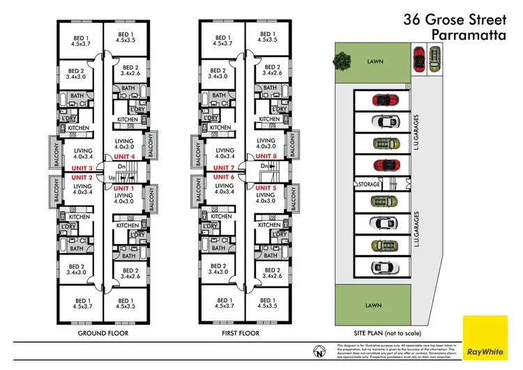 Floorplan of Homely block of units listing, 1-8/36 Grose Street, Parramatta NSW 2150