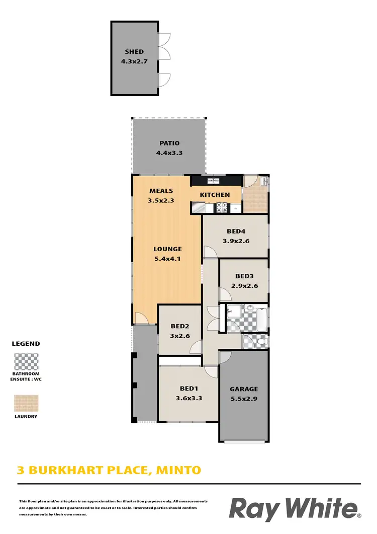 Floorplan of Homely house listing, 3 Burkhart Place, Minto NSW 2566