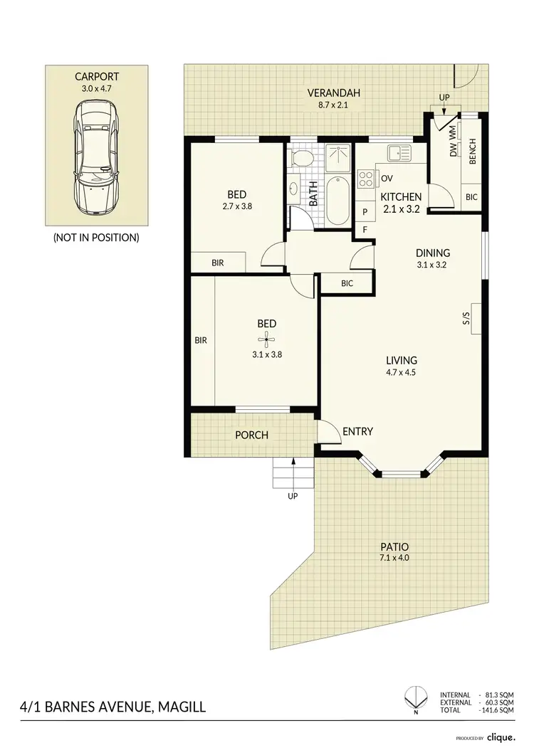 Floorplan of Homely unit listing, 4/1 Barnes Avenue, Magill SA 5072