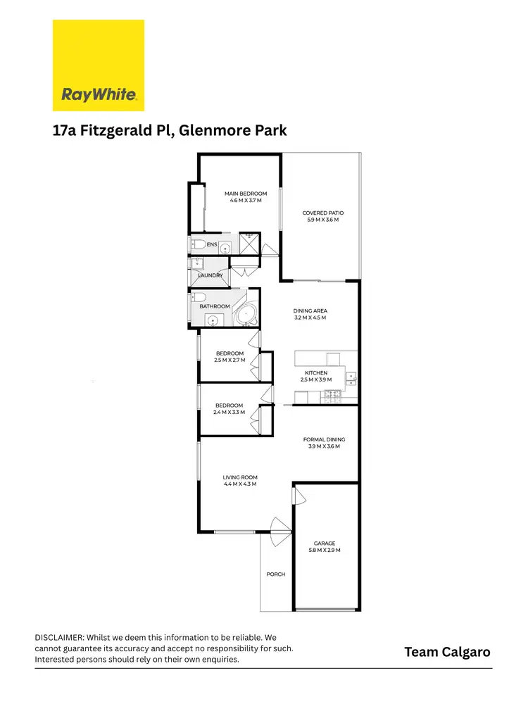 Floorplan of Homely semi-detached listing, 17A Fitzgerald Place, Glenmore Park NSW 2745