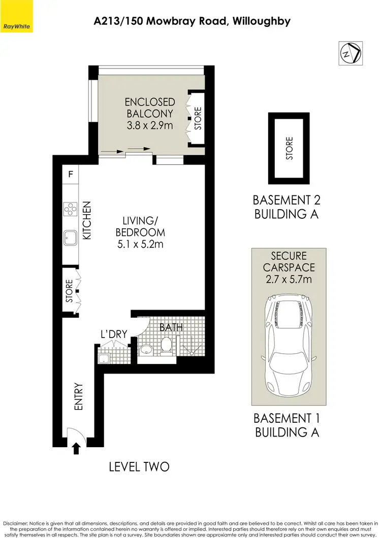 Floorplan of Homely studio listing, A213/150 Mowbray Road, Willoughby NSW 2068