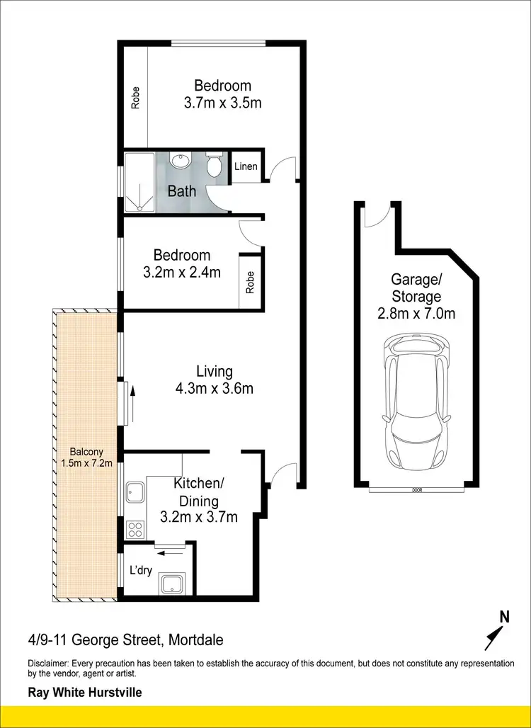 Floorplan of Homely unit listing, 4/9-11 George Street, Mortdale NSW 2223