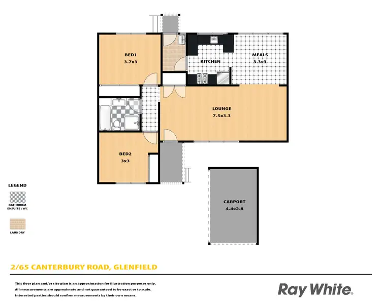 Floorplan of Homely villa listing, 2/65 Canterbury Road, Glenfield NSW 2167