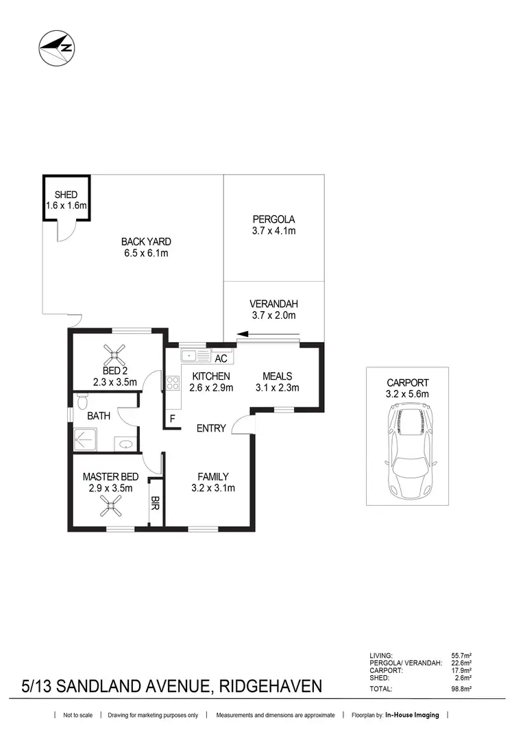Floorplan of Homely apartment listing, 5/13 Sandland Avenue, Ridgehaven SA 5097