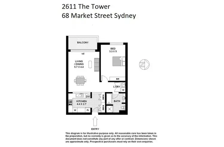 Floorplan of Homely apartment listing, 2611/68 Market Street, Sydney NSW 2000