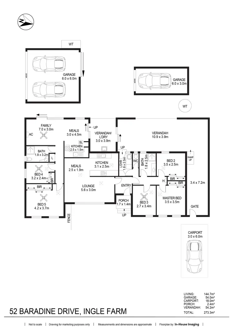 Floorplan of Homely house listing, 52 Baradine Drive, Ingle Farm SA 5098