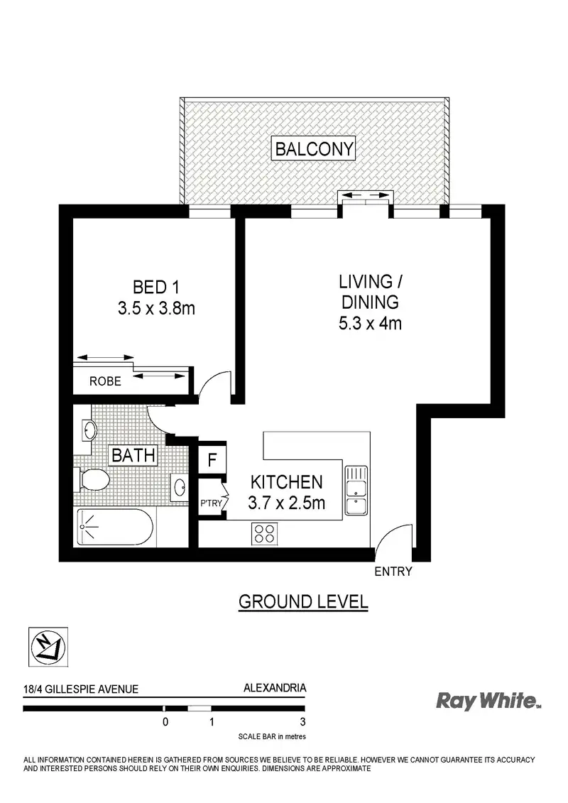 Floorplan of Homely apartment listing, 18/4 Gillespie Ave, Alexandria NSW