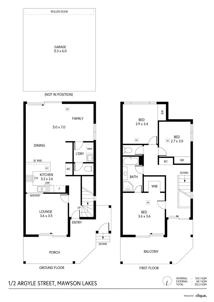 Floorplan of Homely townhouse listing, 1/2 Argyle Street, Mawson Lakes SA 5095