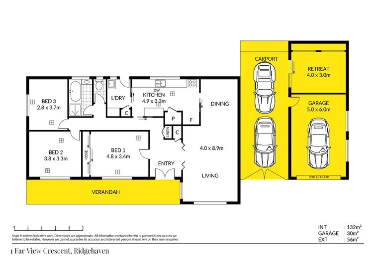 Floorplan of Homely house listing, 1 Far View Crescent, Ridgehaven SA 5097