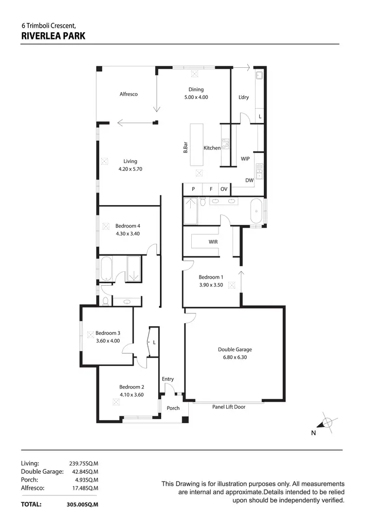 Floorplan of Homely house listing, 6 Trimboli Crescent, Riverlea Park SA 5120
