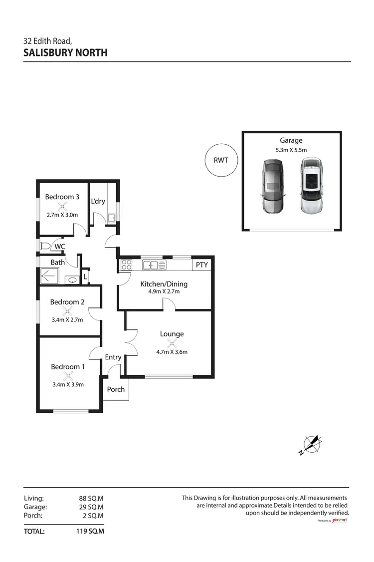 Floorplan of Homely house listing, 32 Edith Road, Salisbury North SA 5108