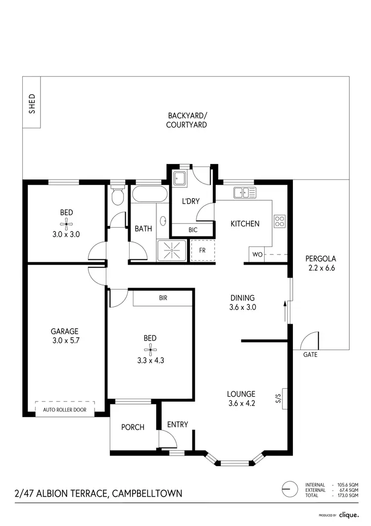 Floorplan of Homely unit listing, 2/47 Albion Terrace, Campbelltown SA 5074