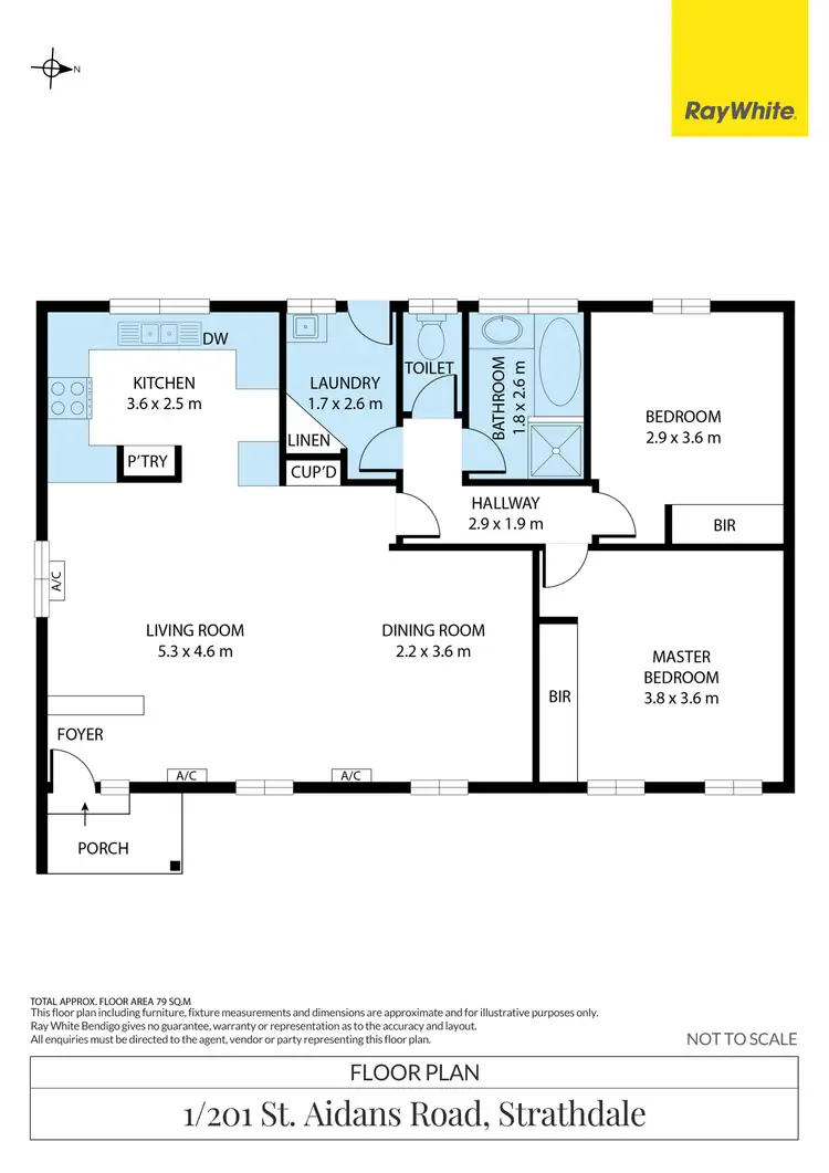 Floorplan of Homely unit listing, 1/201 St Aidans Road, Kennington VIC 3550