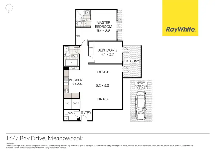 Floorplan of Homely apartment listing, 16/7 Bay Dr., Meadowbank NSW 2114