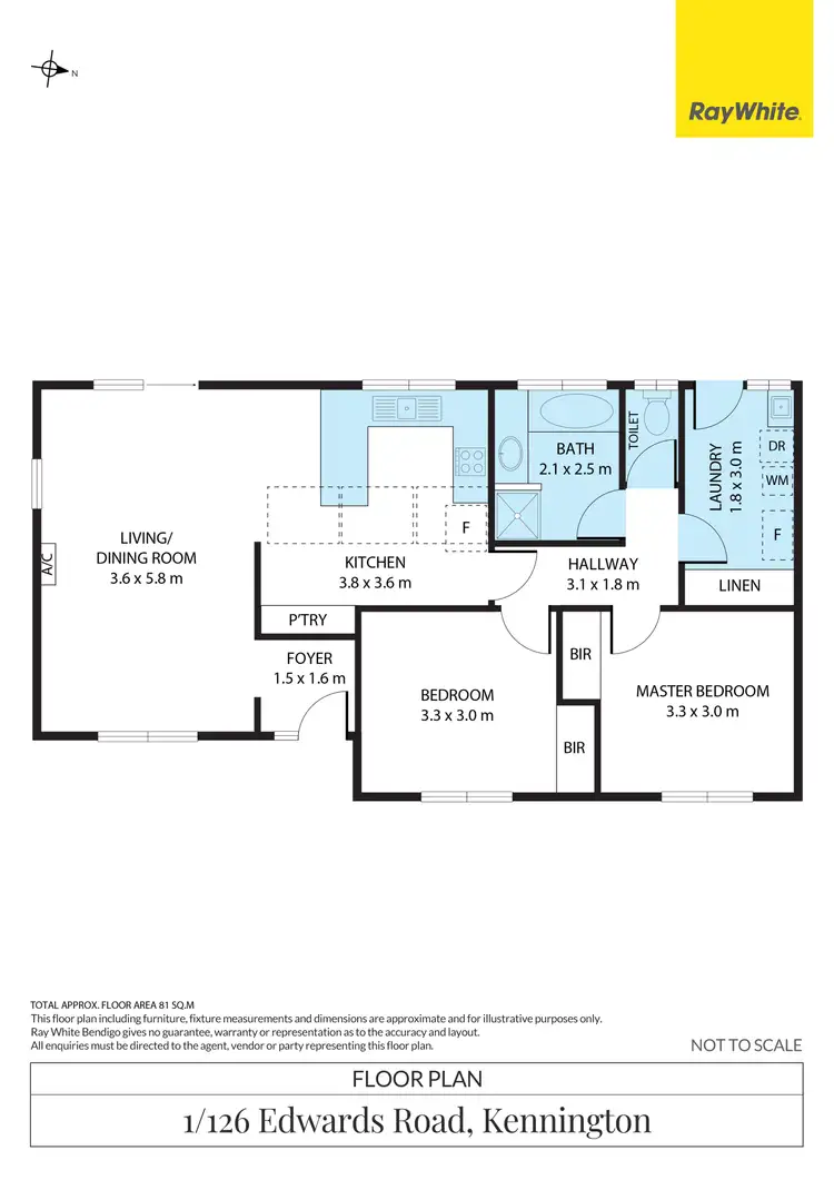 Floorplan of Homely unit listing, 1/126 Edwards Road, Kennington VIC 3550