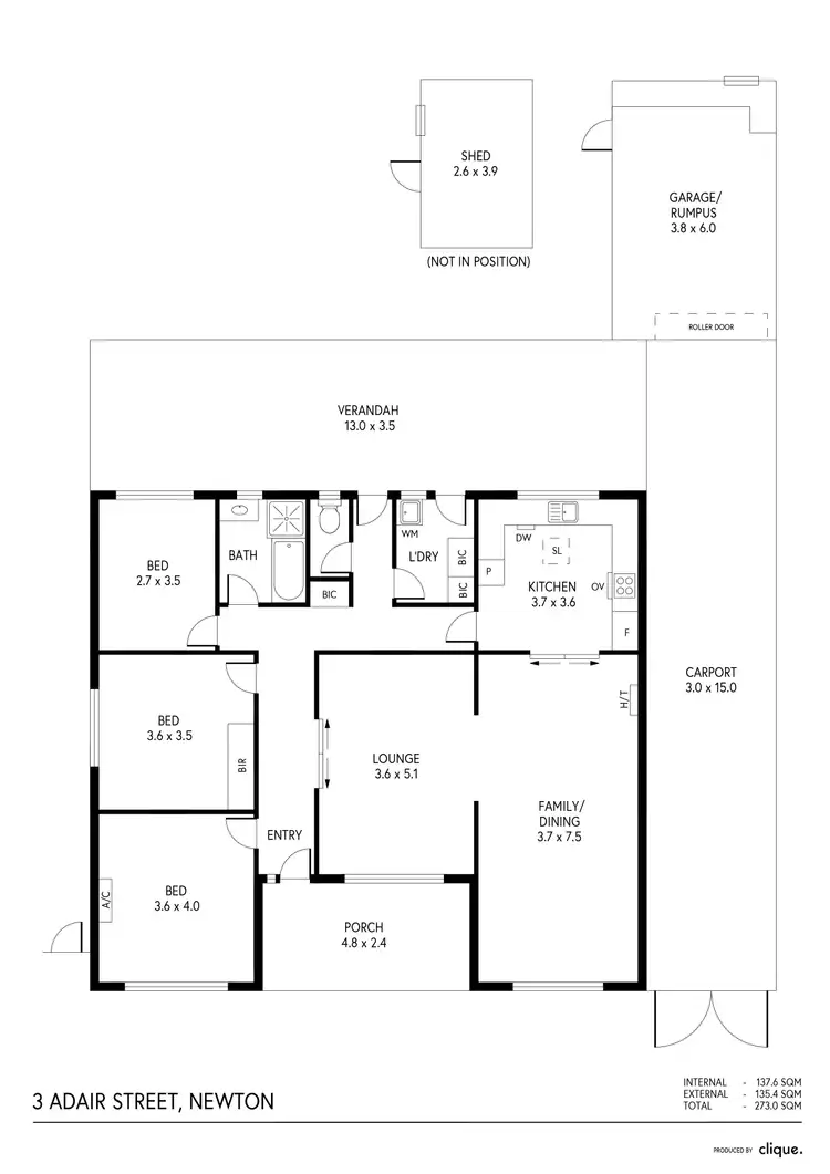 Floorplan of Homely house listing, 3 Adair Street, Newton SA 5074