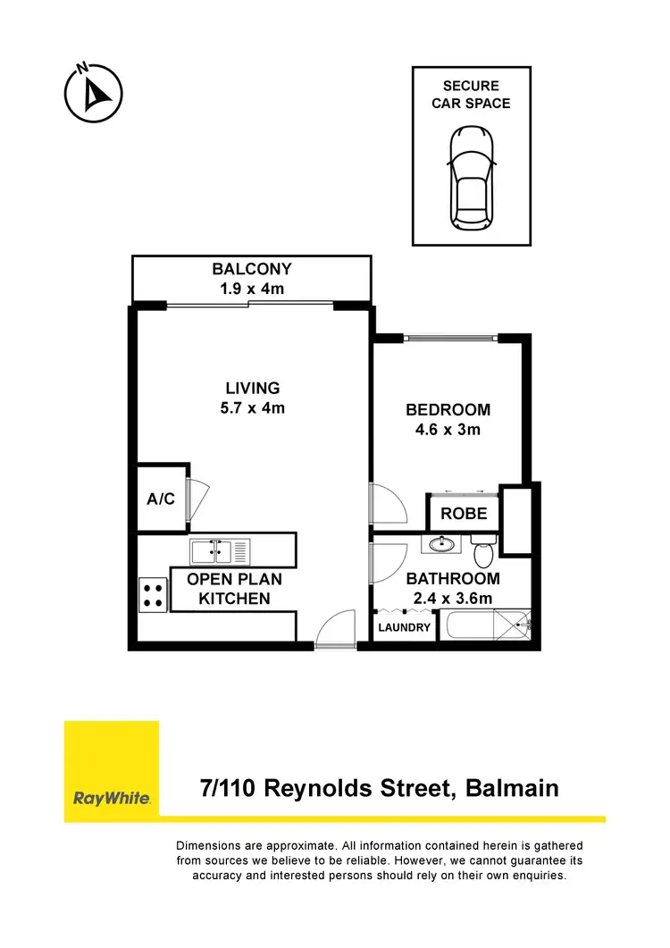Floorplan of Homely apartment listing, 7/110 Reynolds Street, Balmain NSW 2041
